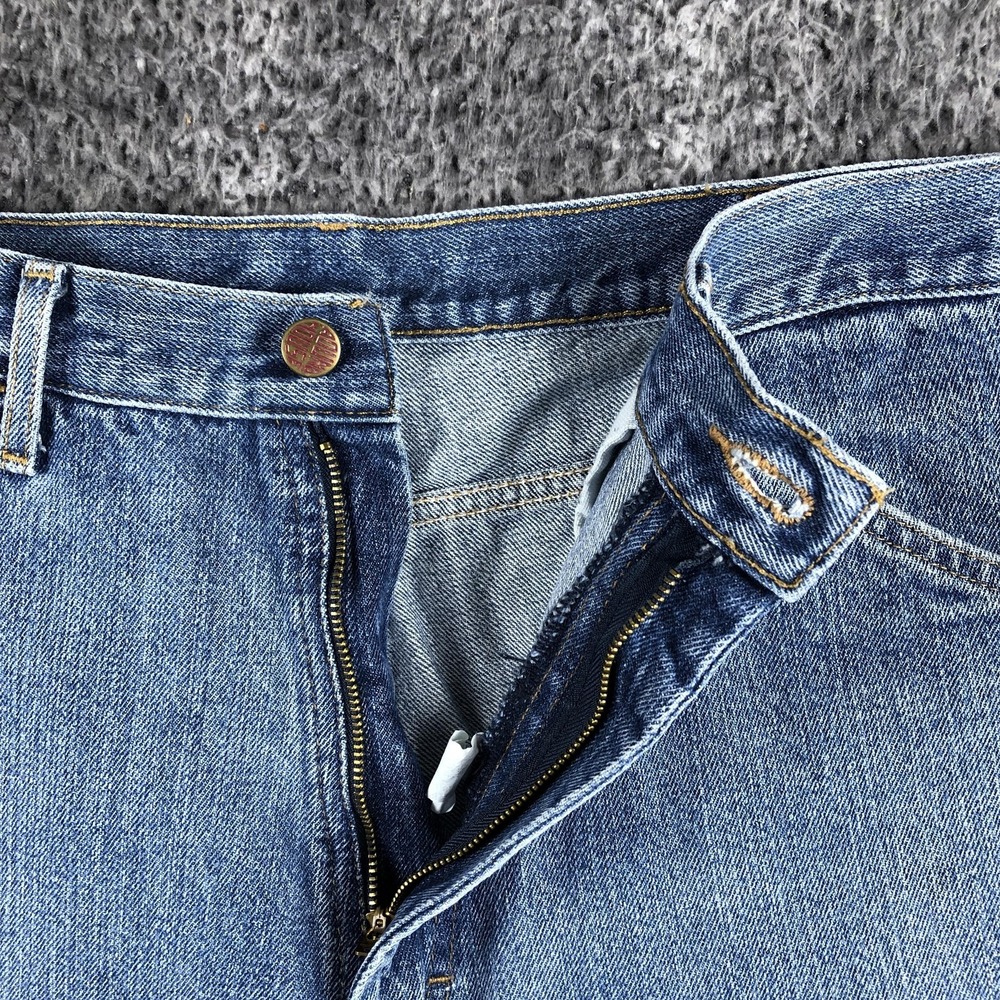 Vintage Roundhouse Jeans Mens 36x32 Blue Regular Straight Denim Workwear USA - Picture 9 of 11
